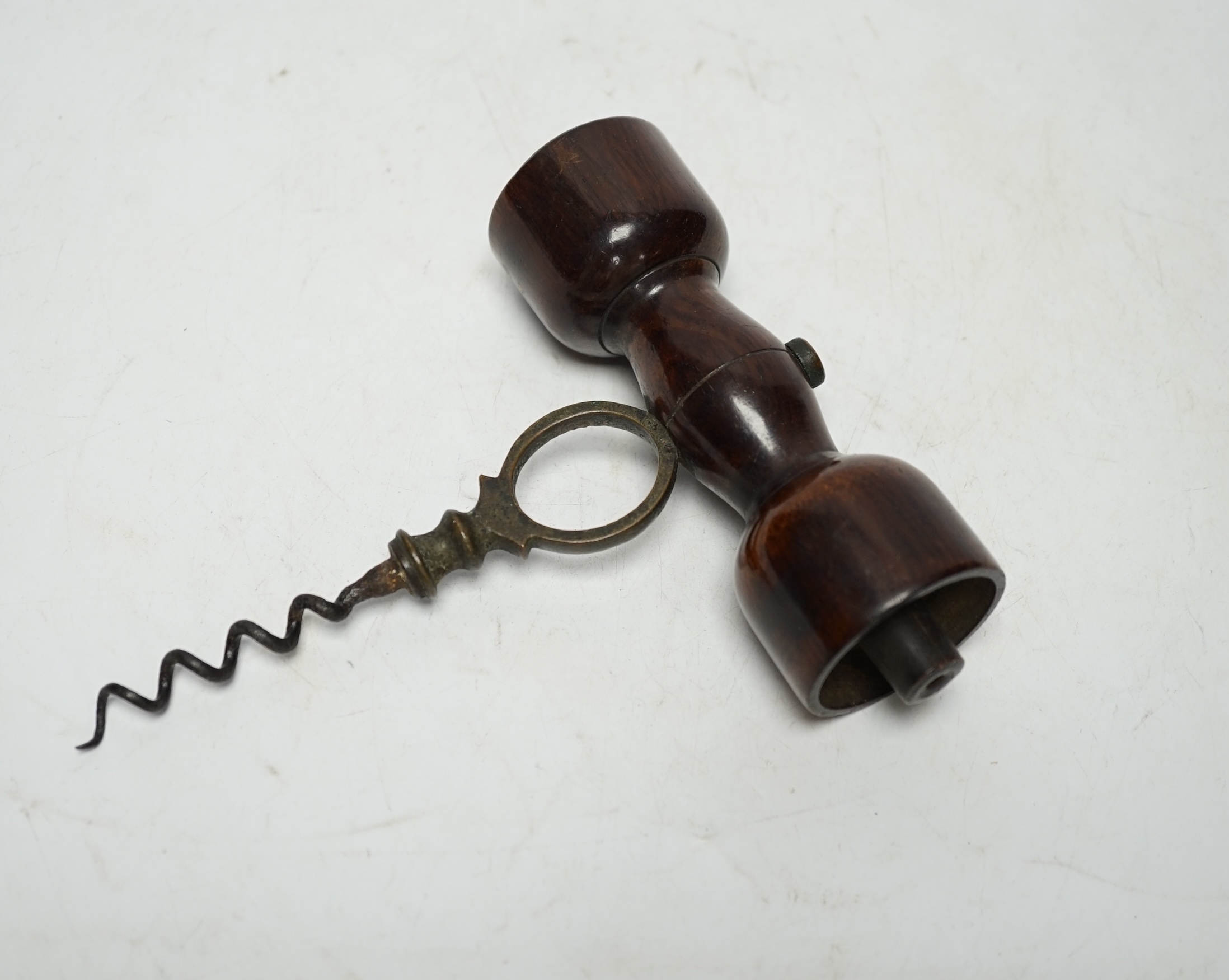 A Victorian rosewood-handled corkscrew, 15cm high